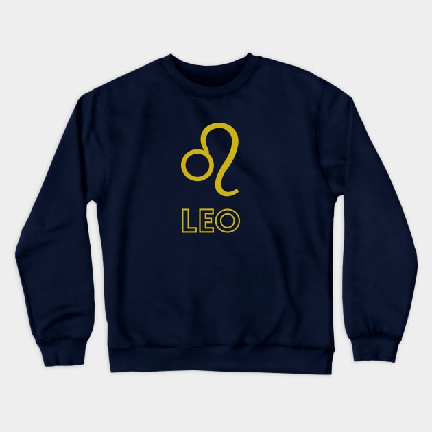 Astrology Leo Sign Symbol Gold Crewneck Sweatshirt by NataliePaskell